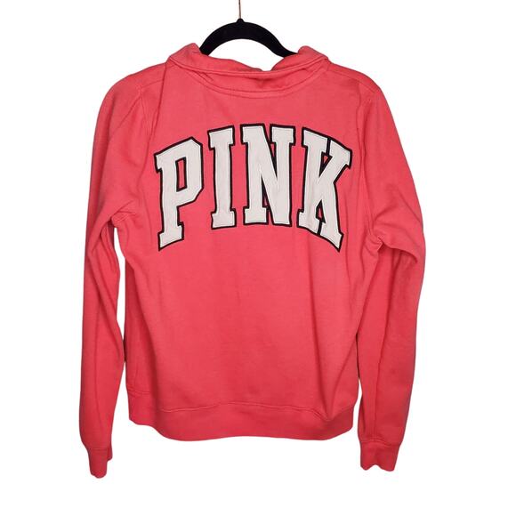 PINK Victoria's Secret Tops - Victoria's Secret PINK Perfect Quarter Zip Pullover Sweatshirt Size Large Pink